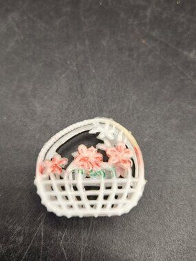 Barbie Vintage white plastic purse handbag summer flowers floral